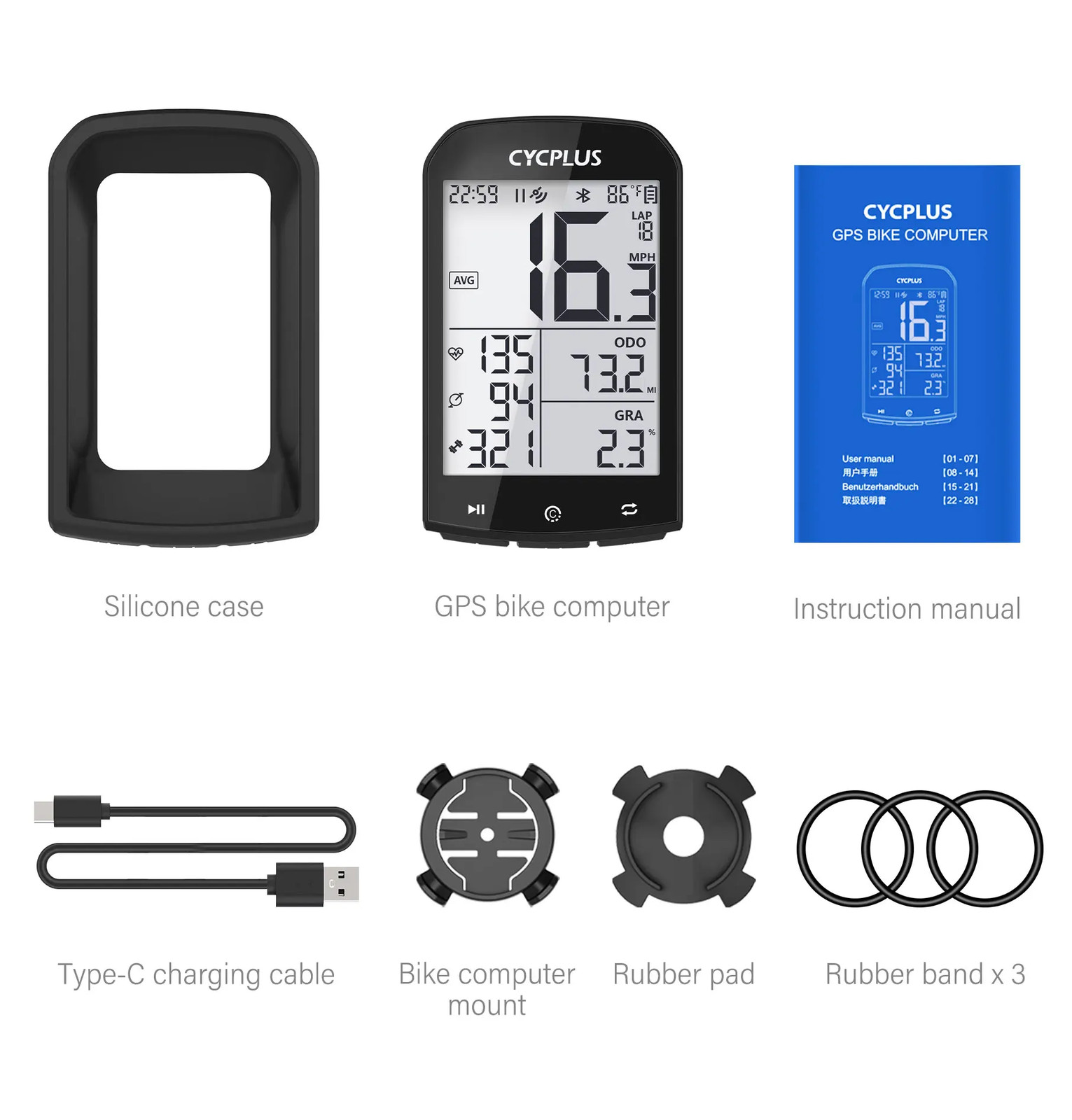 CYCPLUS M1 GPS Bicycle Computer Cycling Speedometer Bluetooth ANT+ for Garmin