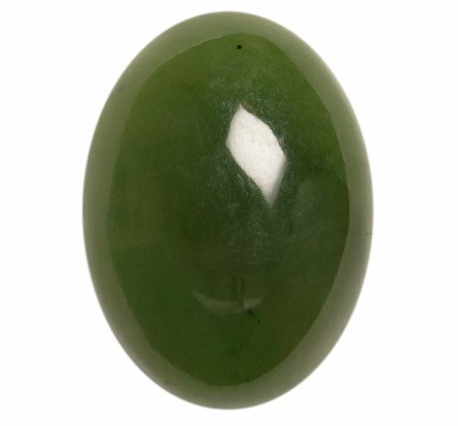 Natural Extra Fine Rich Green Nephrite Jade - Oval Cabochon - Russian - AAA+ Gra