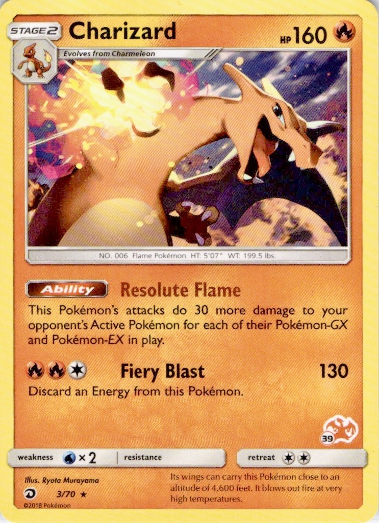 Charizard 3/70 Holo Rare Dragon Majesty Pokemon Near Mint Charizard 3/70 Holo Rare Dragon Majesty Pokemon Near Mint