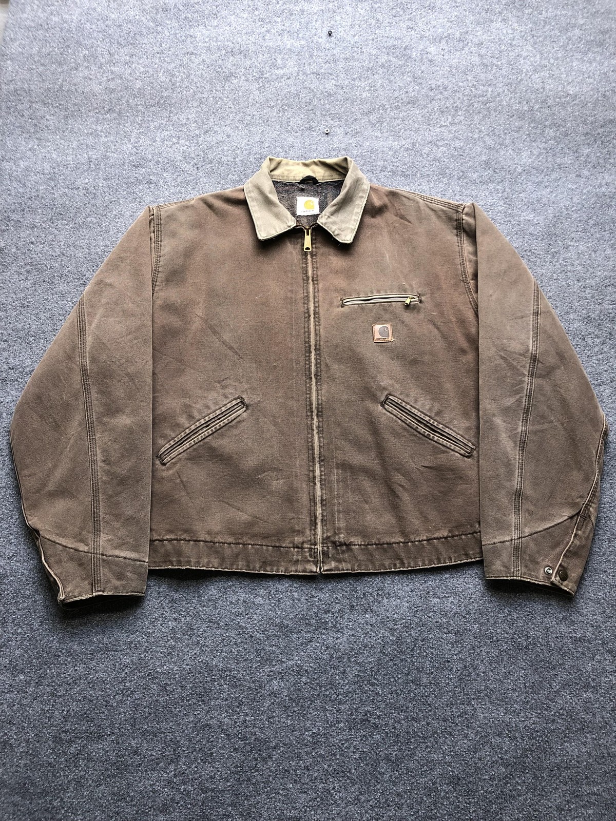 Vintage Carhartt Jacket Mens XL Brown  Full Zip Blanket Lined Workwear