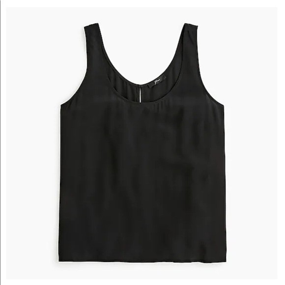 NWT J. Crew Tank Top in Re-Imagined Silk Size Medium M Black Camisole Cami 
