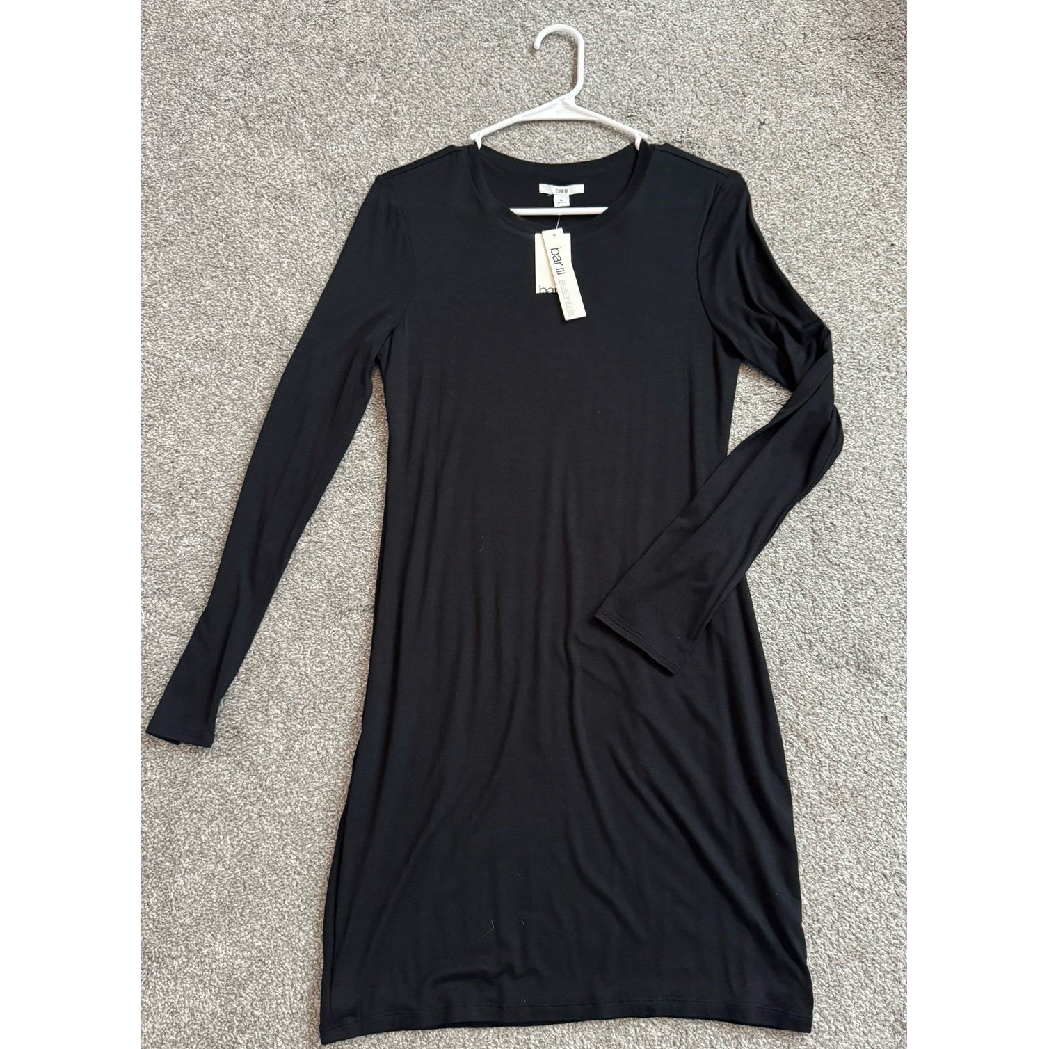 Bar III Essentials Womens Long Sleeve Black Dress Size Medium NWT