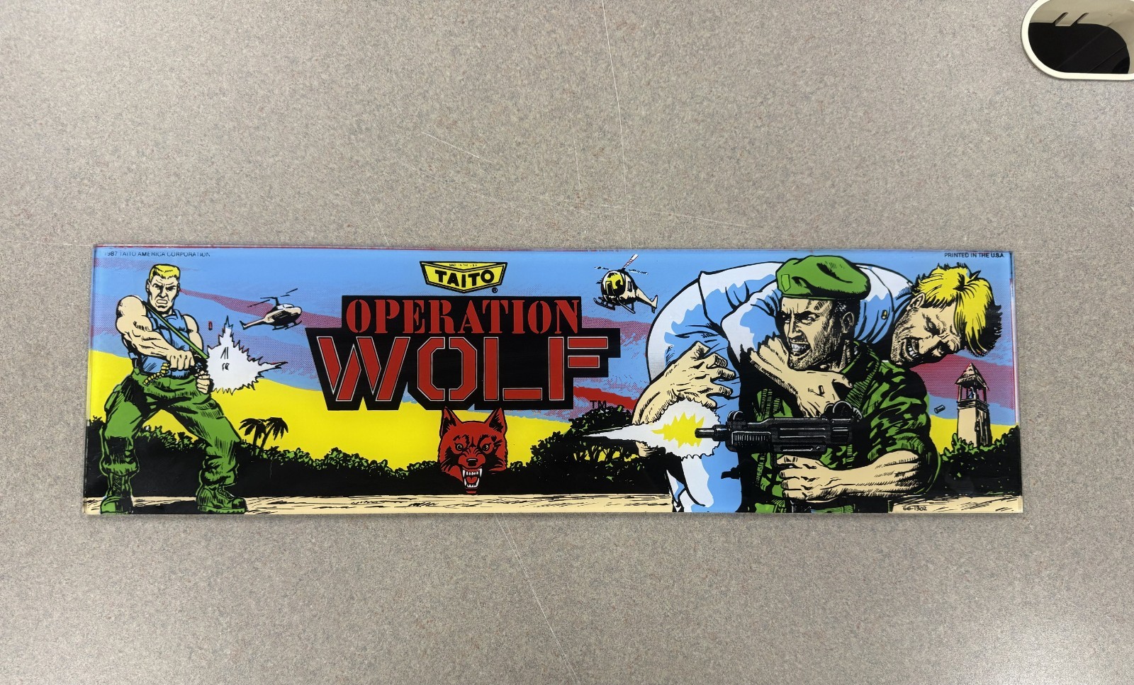Operation Wolf Arcade Marquee Taito Original Not Reproduction Operation Wolf Arcade Marquee Taito Original Not Reproduction