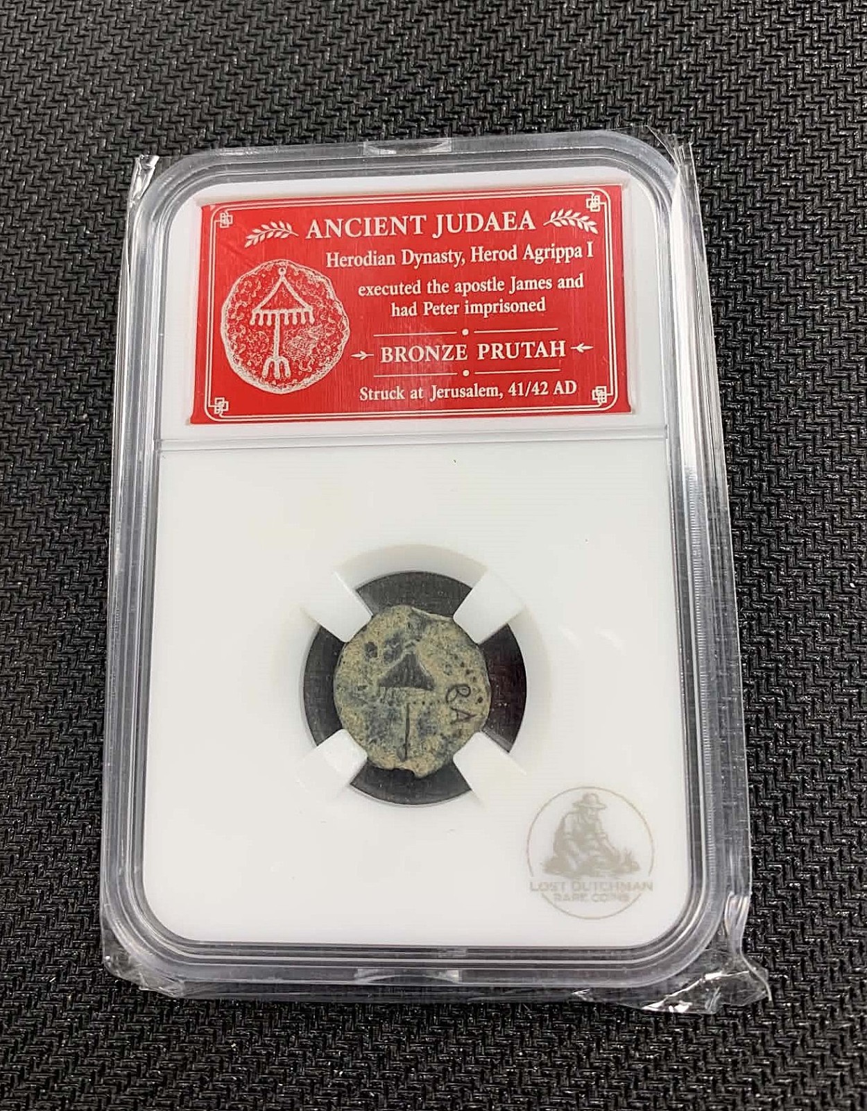 Biblical Coin of Holyland Herod Agrippa (killed Apostle, killed by God) 41/2 AD