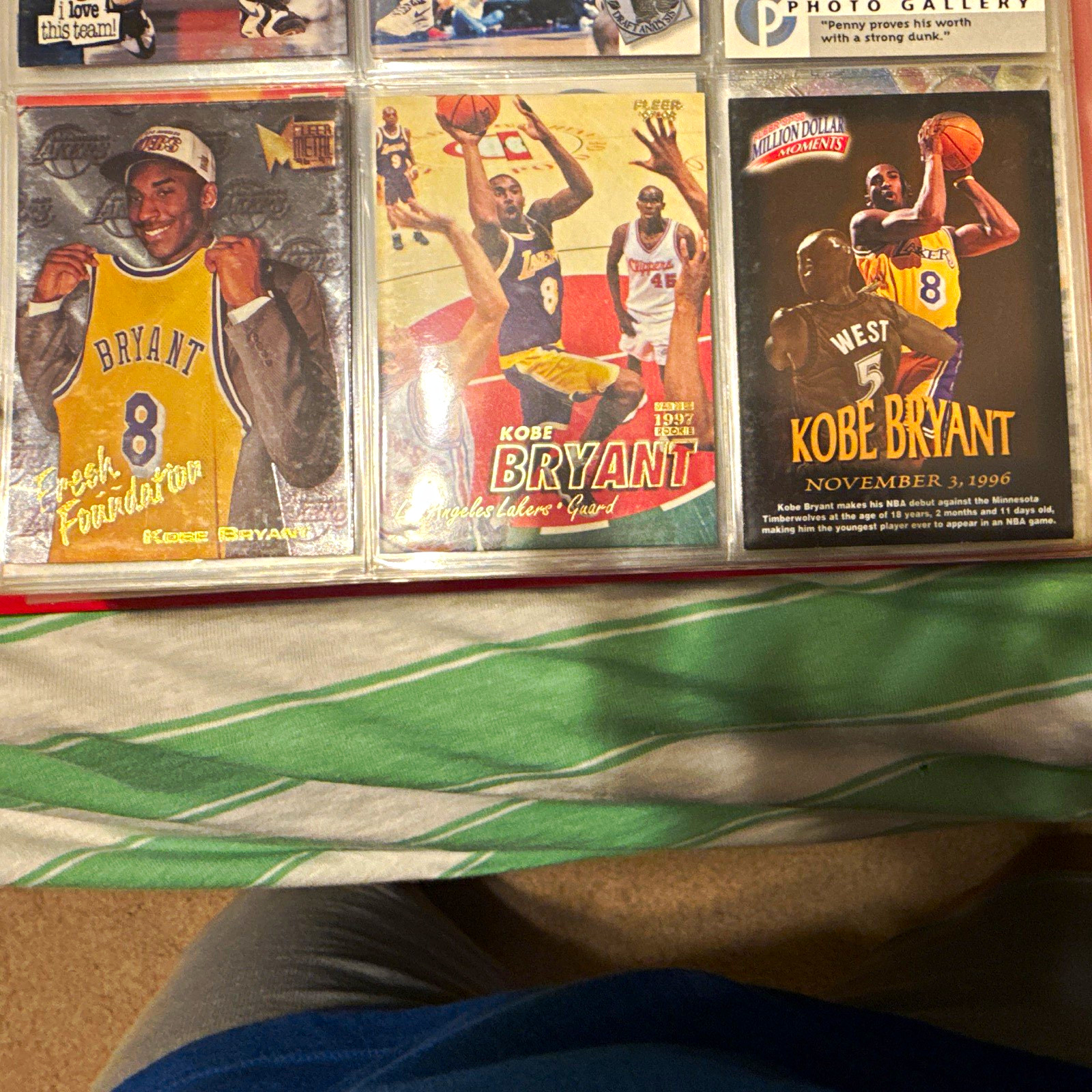 Upper Deck Kobe Bryant Los Angeles Lakers 1996 3-Card Lot Hoops/Choice Upper Deck Kobe Bryant Los Angeles Lakers 1996 3-Card Lot Hoops/Choice