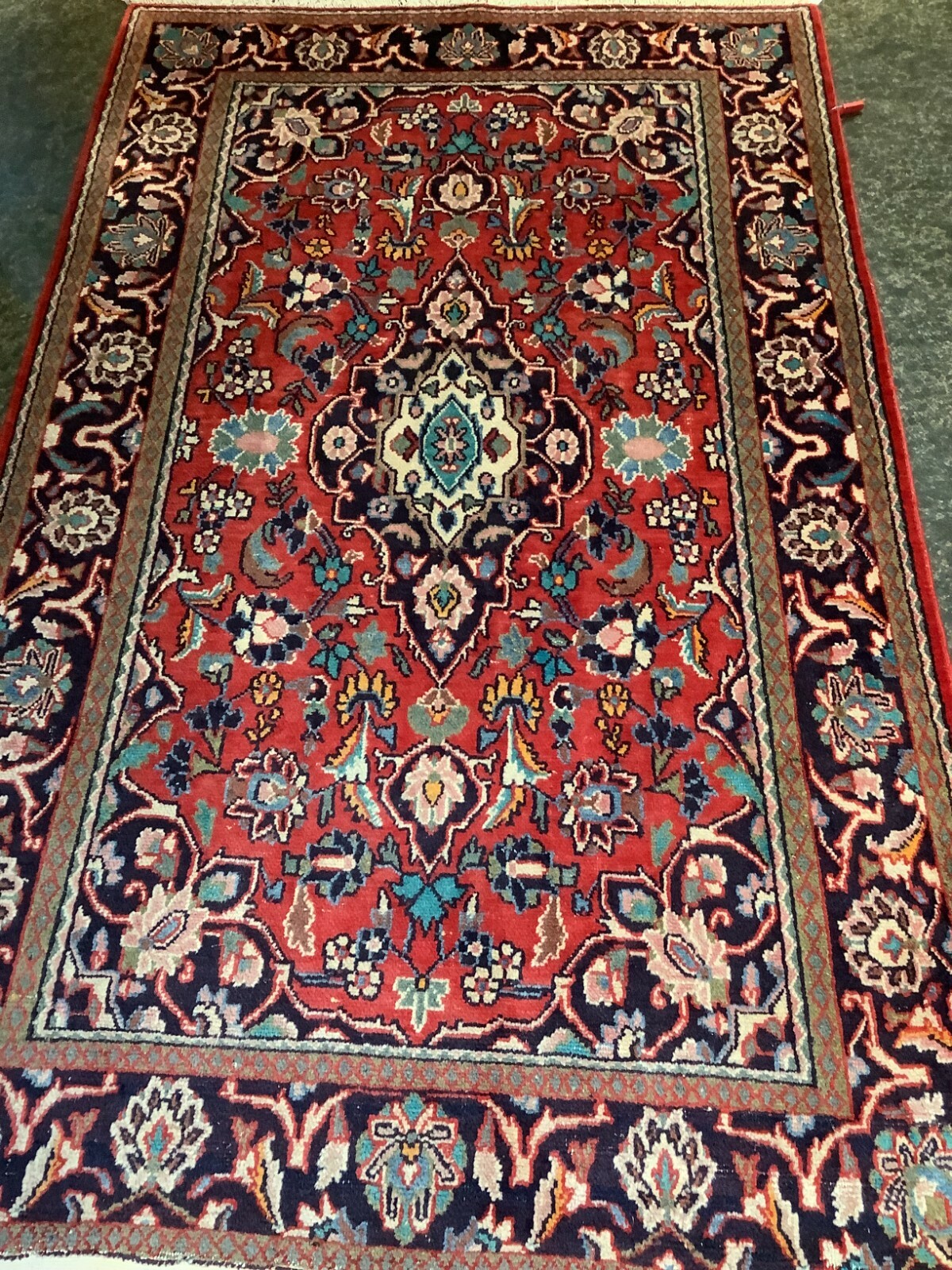 Antique Vintage HAMEDAN Hand Knotted Wool Handmade Caucasian Rug 4\'0\