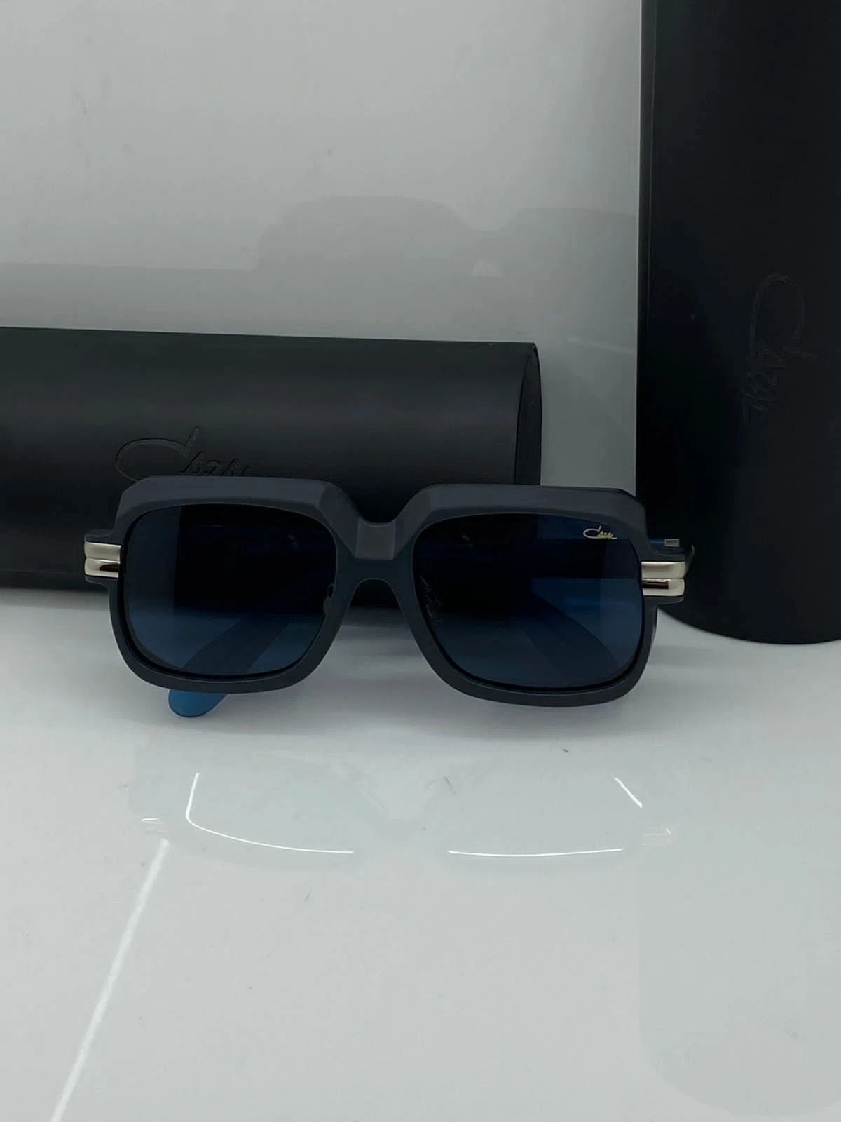 MOD607/3 ALU Cazal Sunglasses 56-18-145 Two-Tone Blue Luxury Designer Eyewear