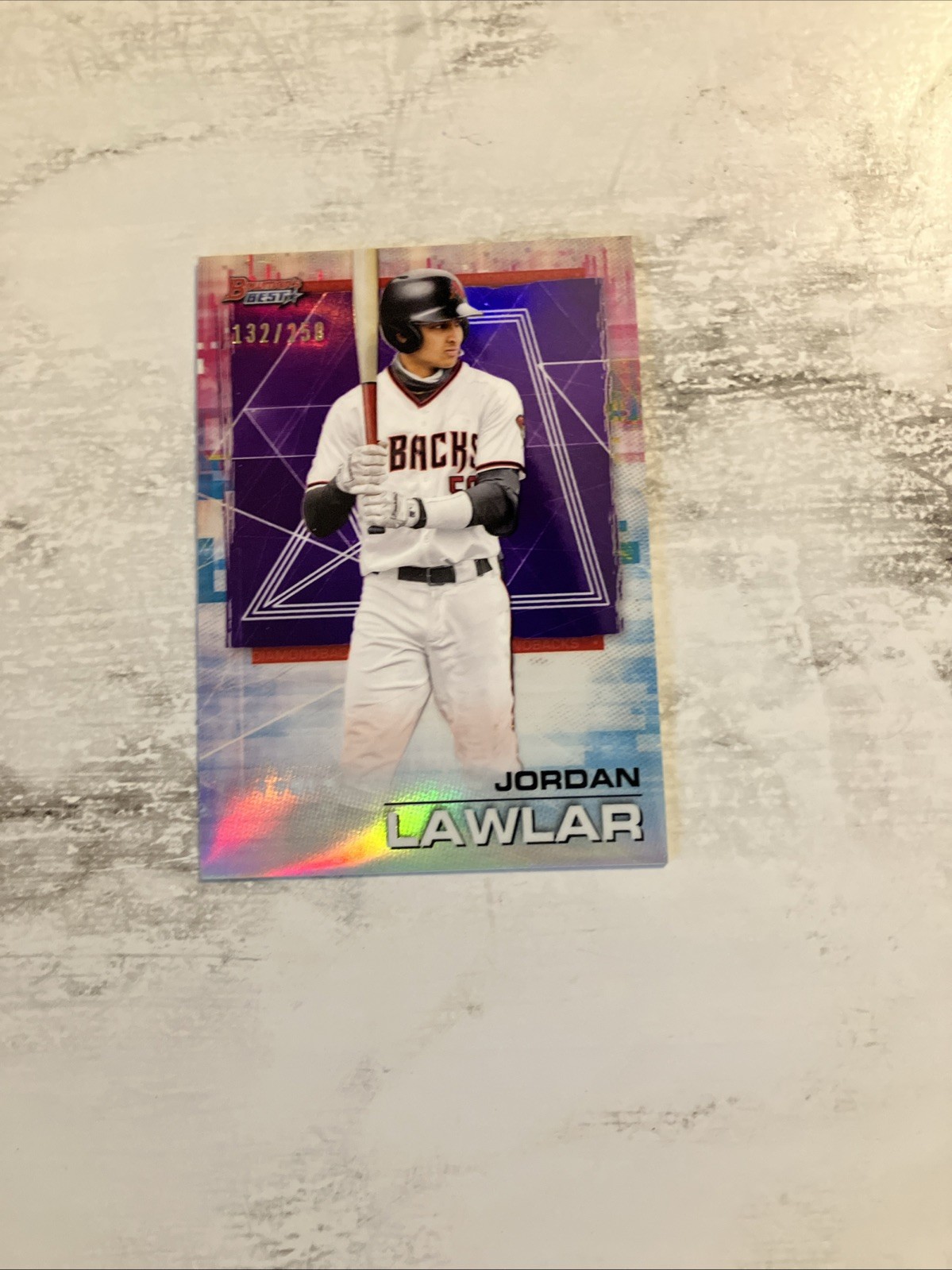 2021 Bowman\'s Best Jordan Lawlar #39 Purple Refractor #132/250