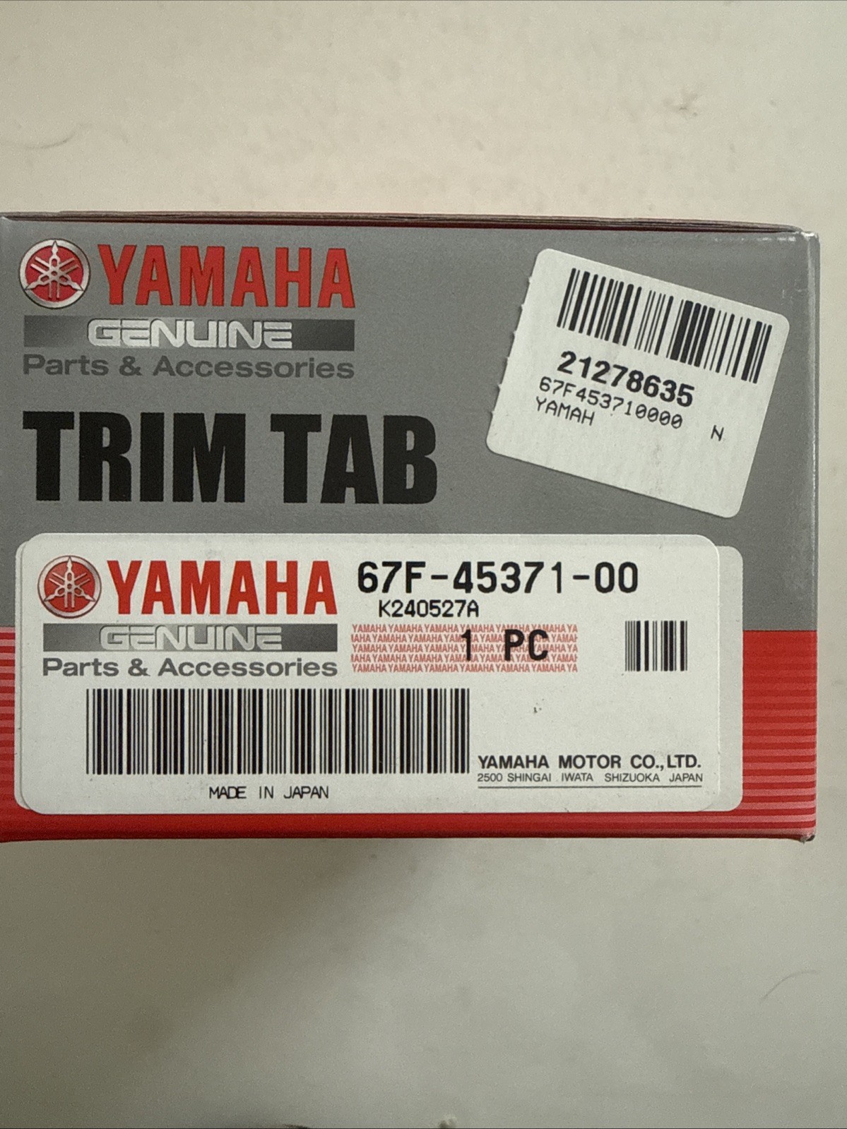 Yamaha F70 F75 F80 F90 F100 Outboard Trim Tab Anode 67F-45371-00-00, 688-45371 Yamaha F70 F75 F80 F90 F100 Outboard Trim Tab Anode 67F-45371-00-00, 688-45371