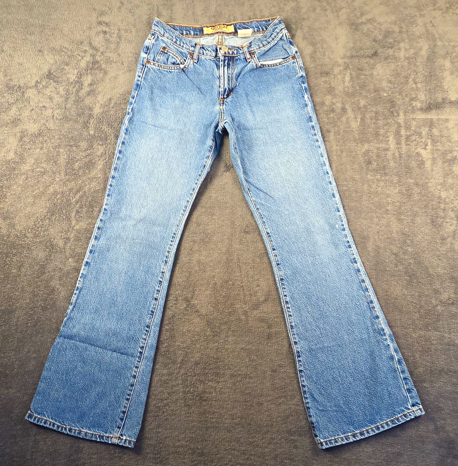 Paris Blues Women\'s Bootcut Jeans Light Wash Blue Mid Rise 5-Pocket Denim