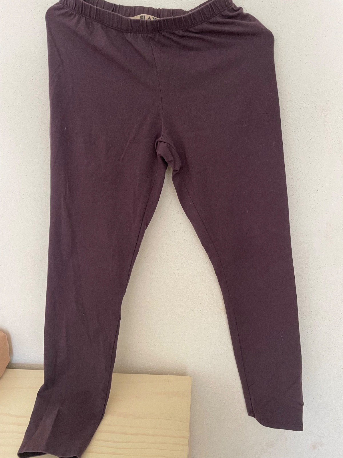 flax 100% cotton leggings size small full length purple