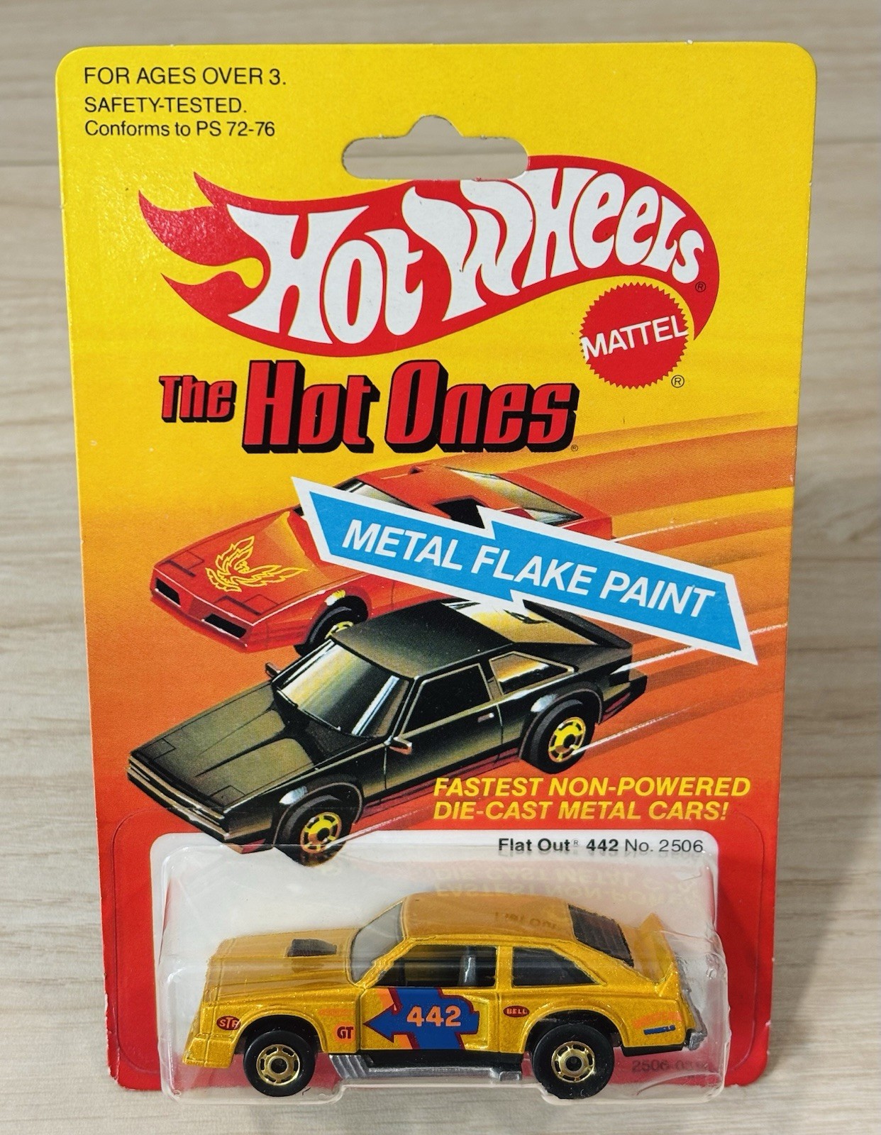 1982 Hot Wheels Flat Out 442 Oldsmobile The Hot Ones Yellow Carded Hong Kong New
