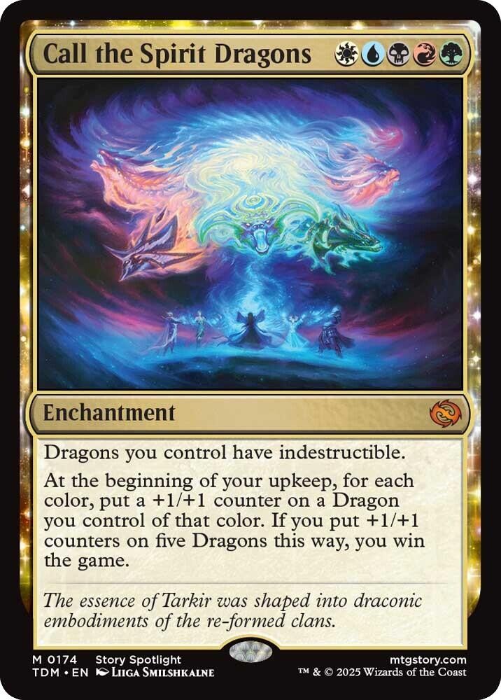 Call the Spirit Dragons Normal Mythic [TDM - 174] MTG NM
