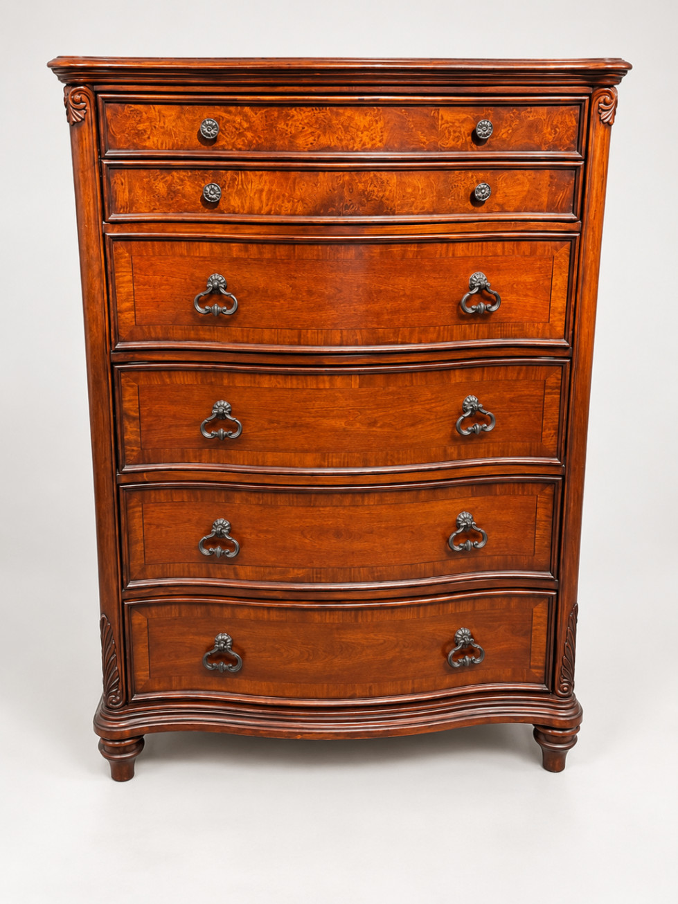 Antique Style Chest of Drawers 6-Drawer Tall Dresser Traditional Wood