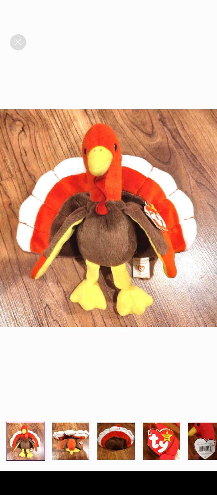 rare-1996 gobbles the turkey ty beanie baby