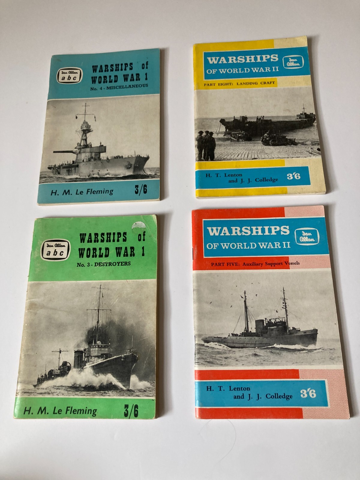 Vintage Ian Allan Warships World War 1 & 2 Books x4 WW1 WW2 Royal Navy Destroyer