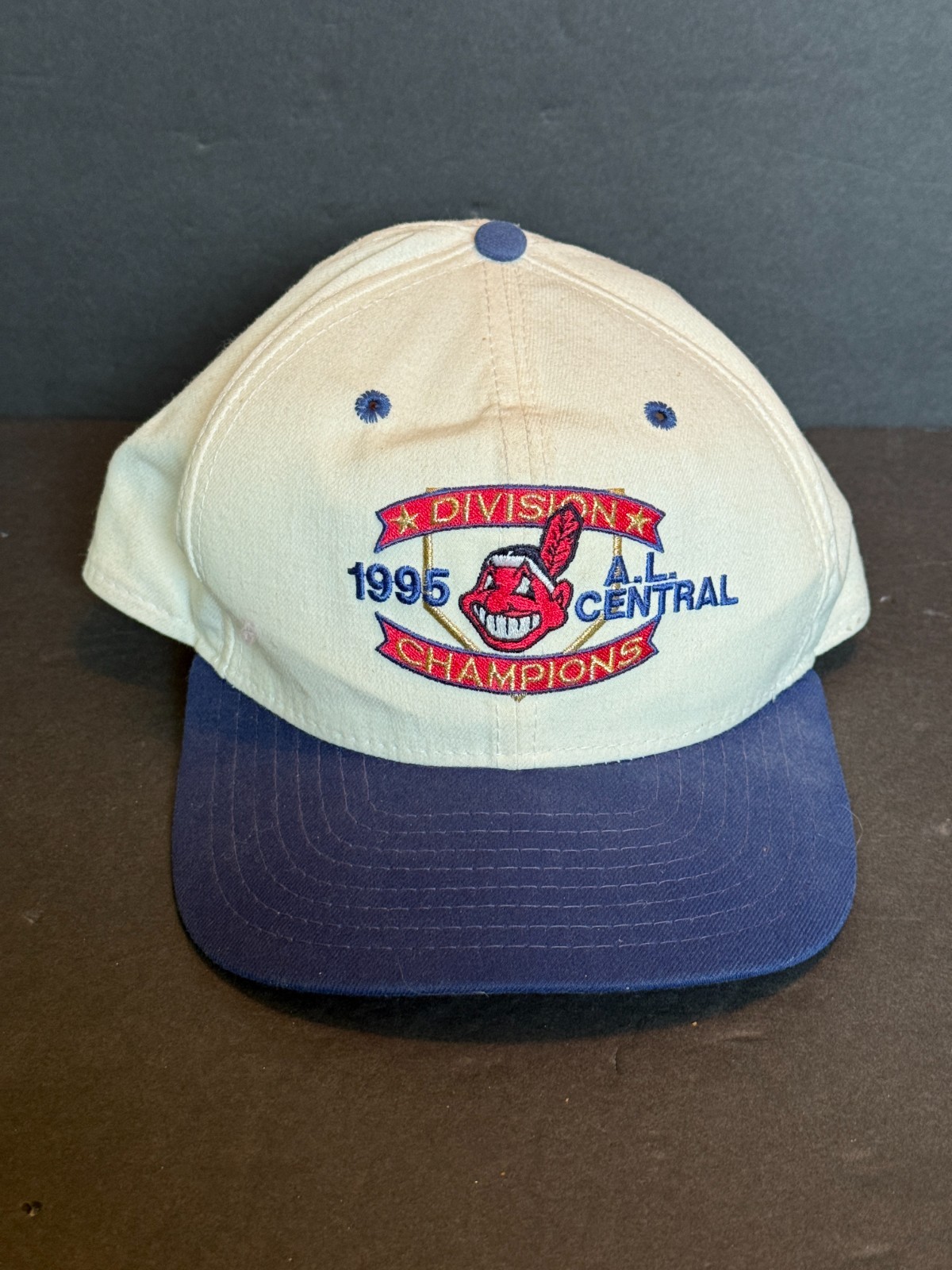 Vintage 1995 A.L. Central Division Champions Cleveland Indians Snapback Hat