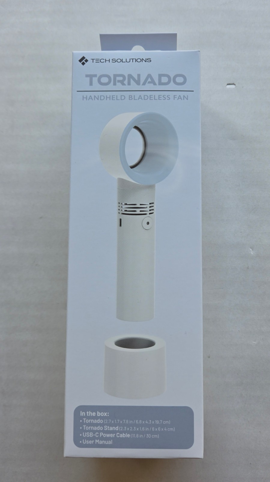 Tech Solutions Tornado Handheld Bladeless Fan - USB-C Power Cable