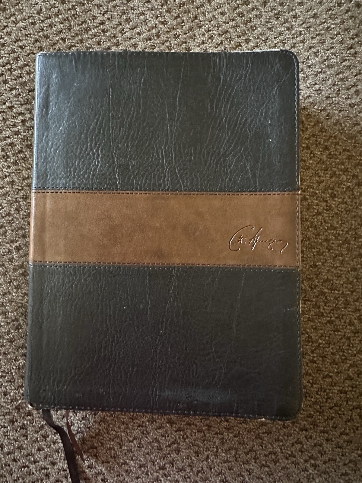 CSB The Spurgeon Study Bible LeatherTouch Black Brown Index Tabs Holman CSB