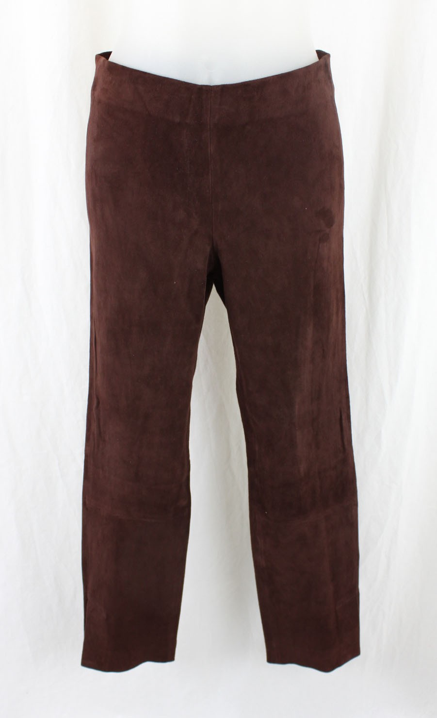 Vince NWT Dark Brown Stretch Suede Split Hem Crop Pant Size S $995