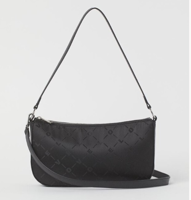 H&M Black Fabric Crossbody Shoulder Bag, Love Logo, 10x6 in, NWT