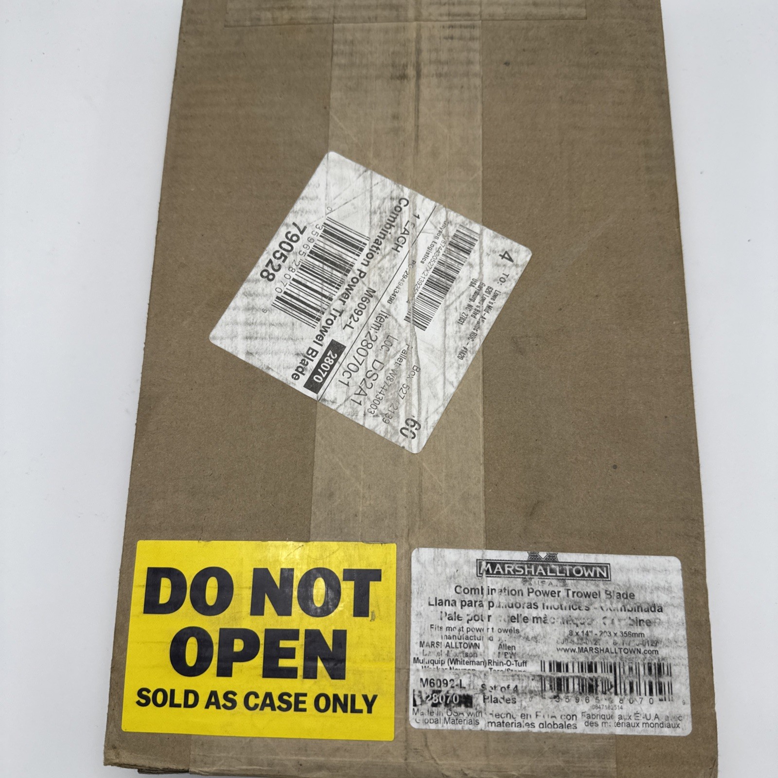 New Marshalltown M6092-L Combination Power Trowel Blades 4 Blades A Box 8” x 14” New Marshalltown M6092-L Combination Power Trowel Blades 4 Blades A Box 8” x 14”