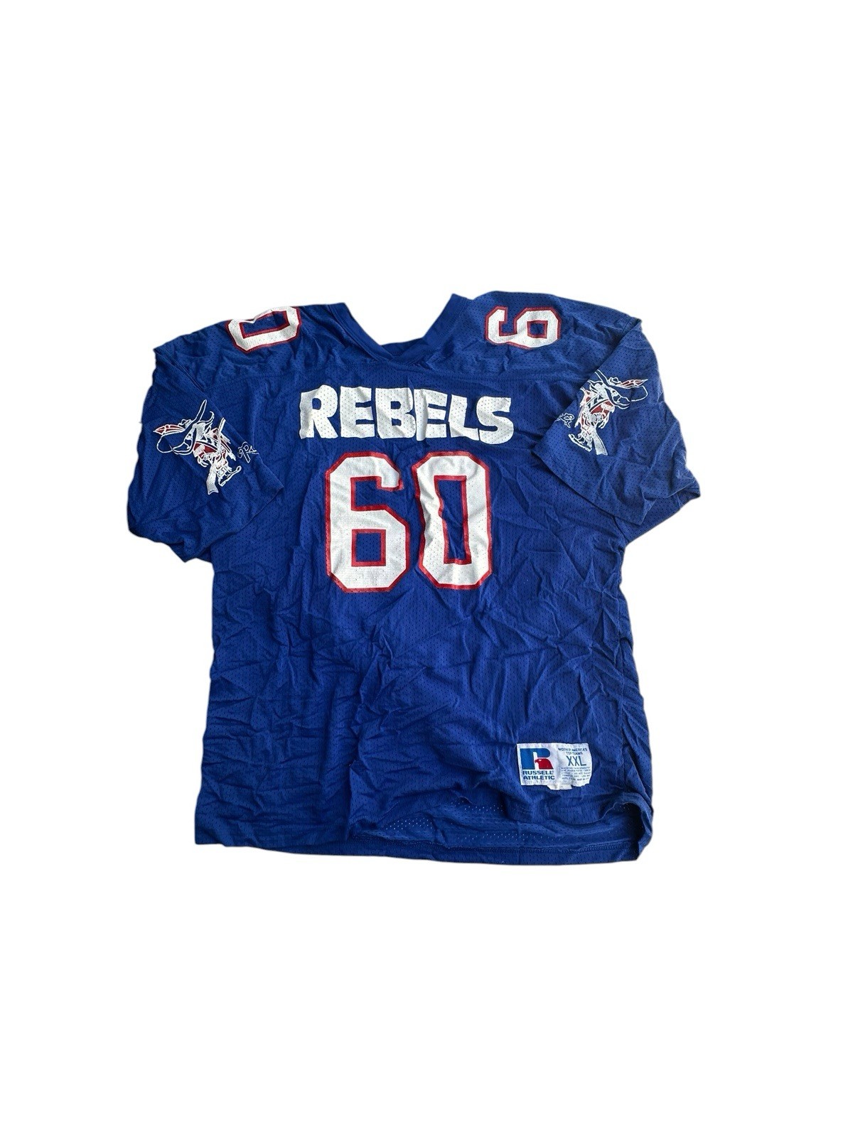 Vintage Southland Rebels Adams MN Football Jersey #60 Russell Athletic XXL USA Vintage Southland Rebels Adams MN Football Jersey #60 Russell Athletic XXL USA