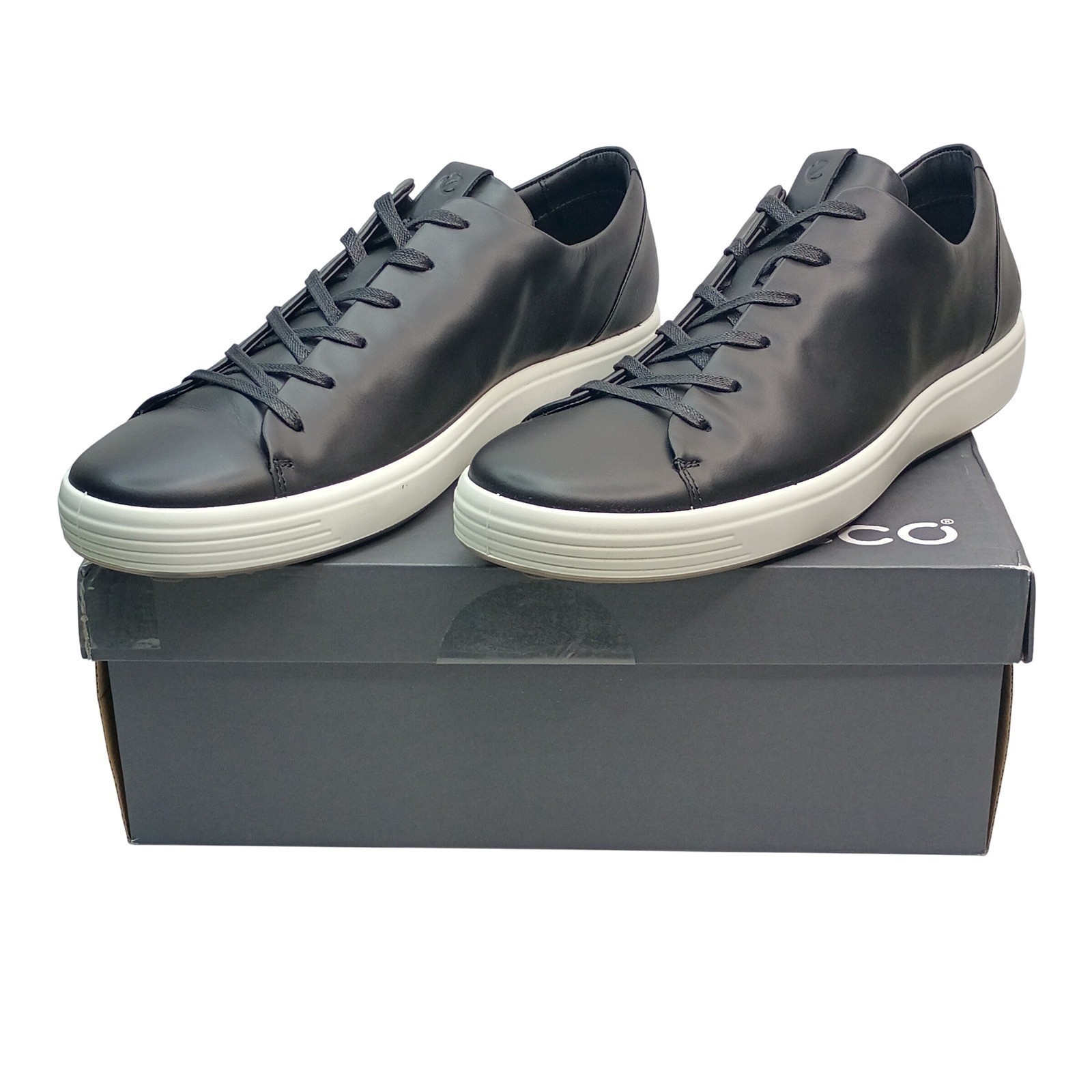 ECCO Soft 7 M Sneaker Men Size 13-13.5 Black Leather 470794 01001