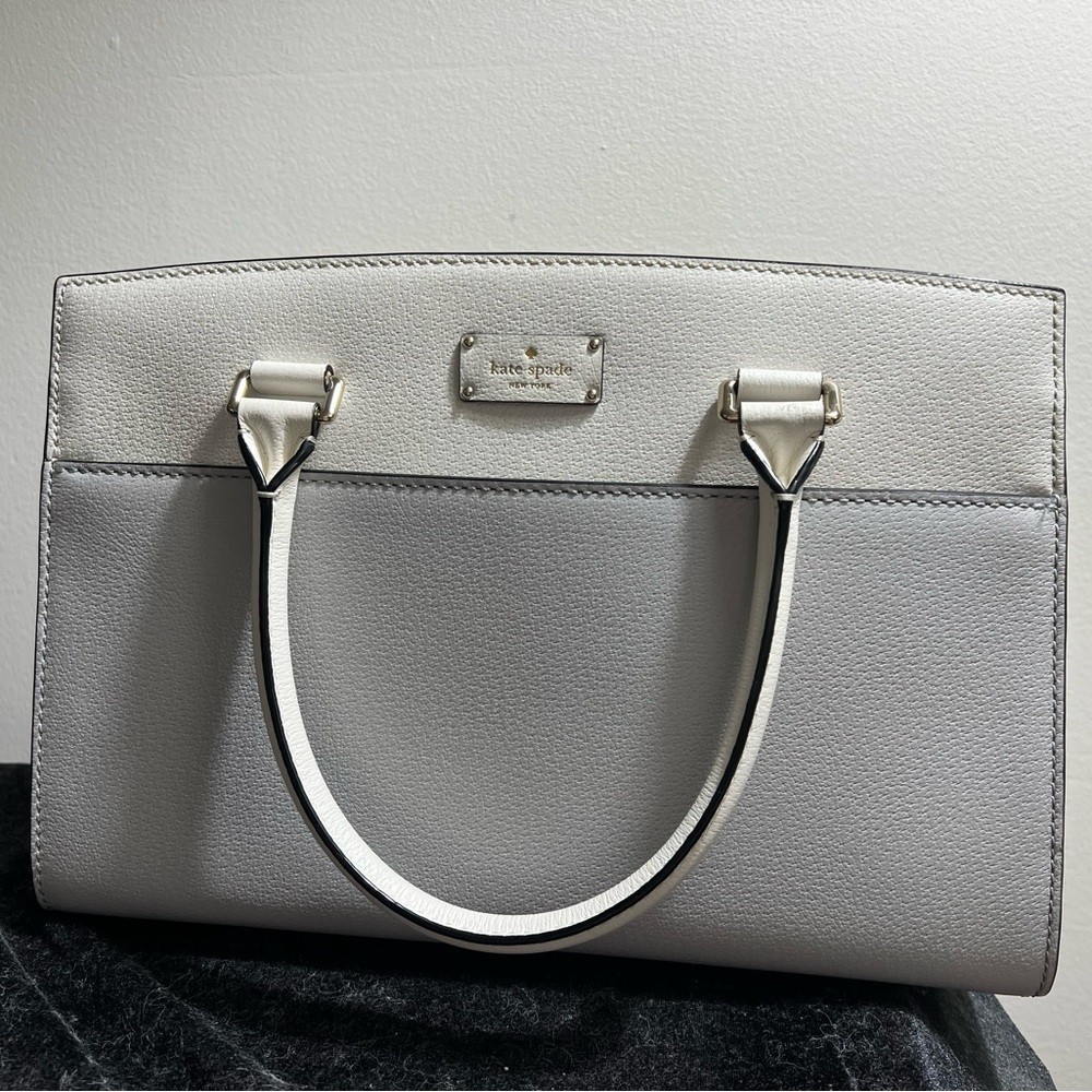 Brand New Kate Spade Gray Leather Tote Bag