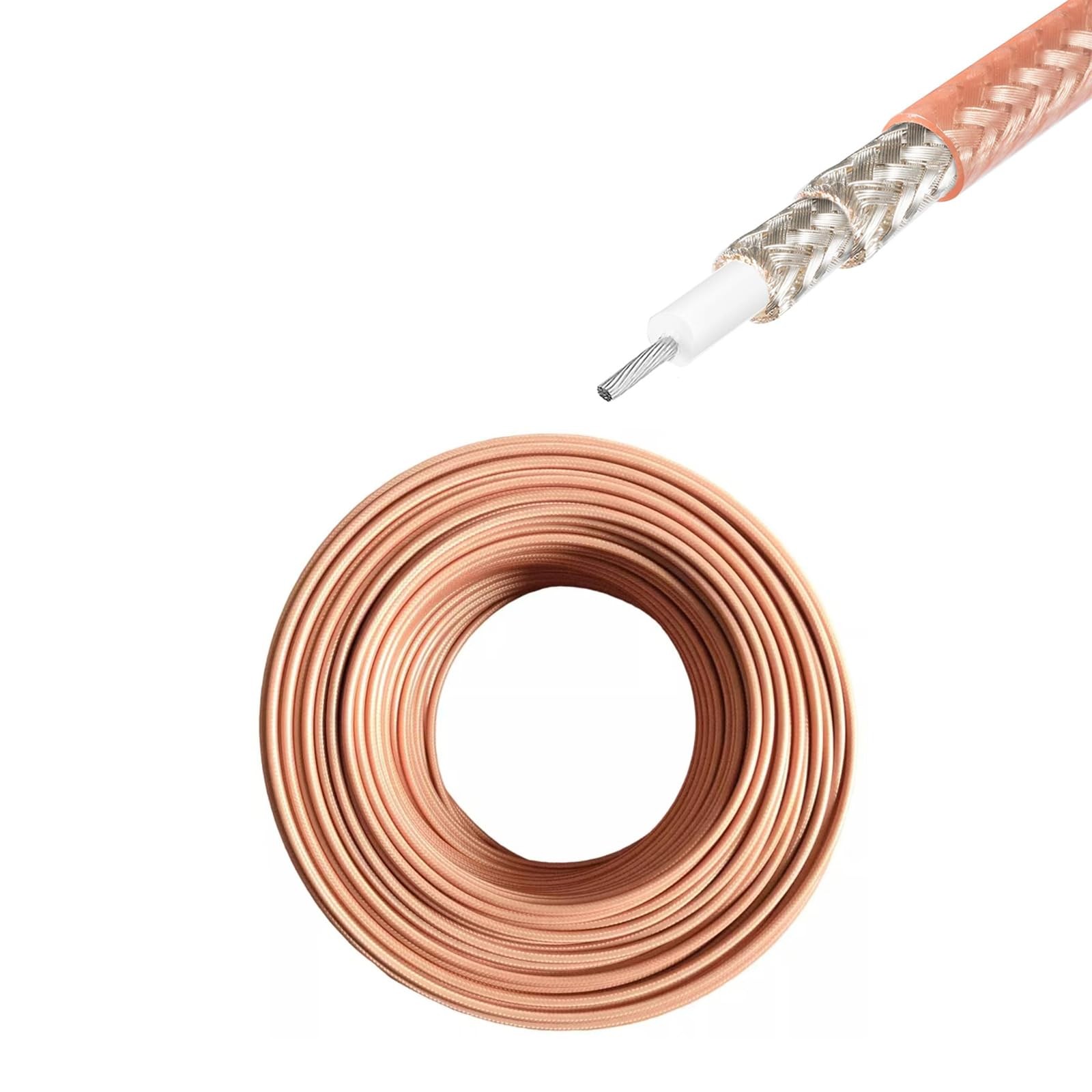 eifagur 40 Feet RG400 M17/128 Double Braid Shielded Coaxial Cable eifagur 40 Feet RG400 M17/128 Double Braid Shielded Coaxial Cable