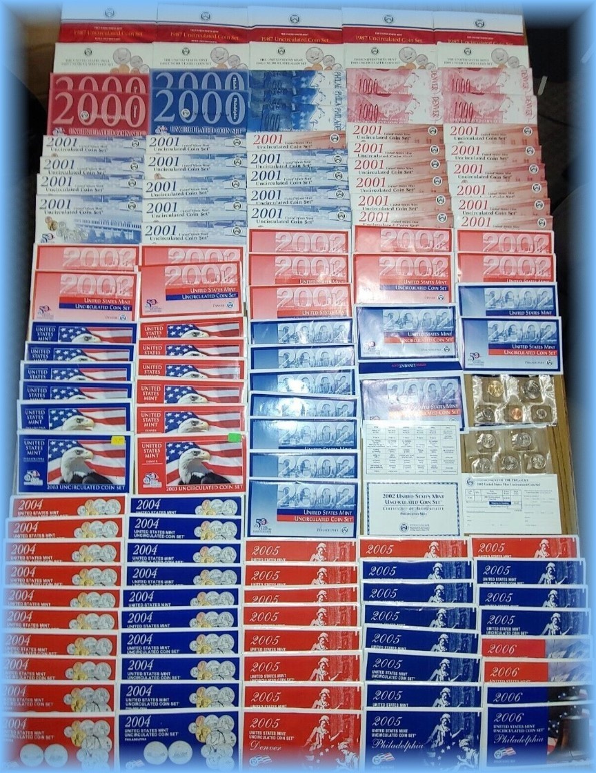Estate Sale ~ US Proof Sets Lot ~ Coins Money ~ COA BOX Hoard 15 Years+