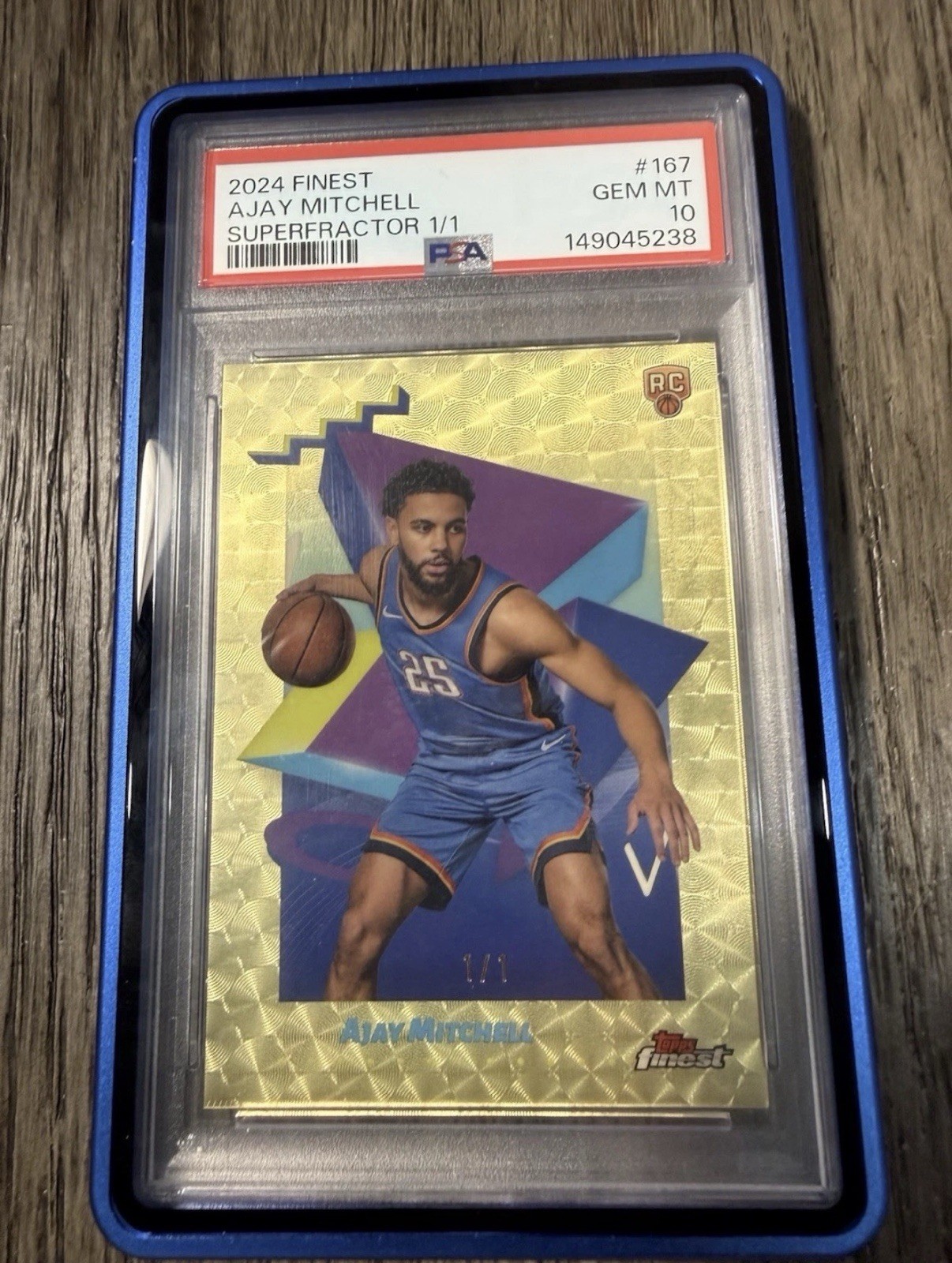 2024-25 Topps Finest - Uncommon Ajay Mitchell, PSA 10 167 SuperFractor 1/1 2024-25 Topps Finest - Uncommon Ajay Mitchell, PSA 10 167 SuperFractor 1/1