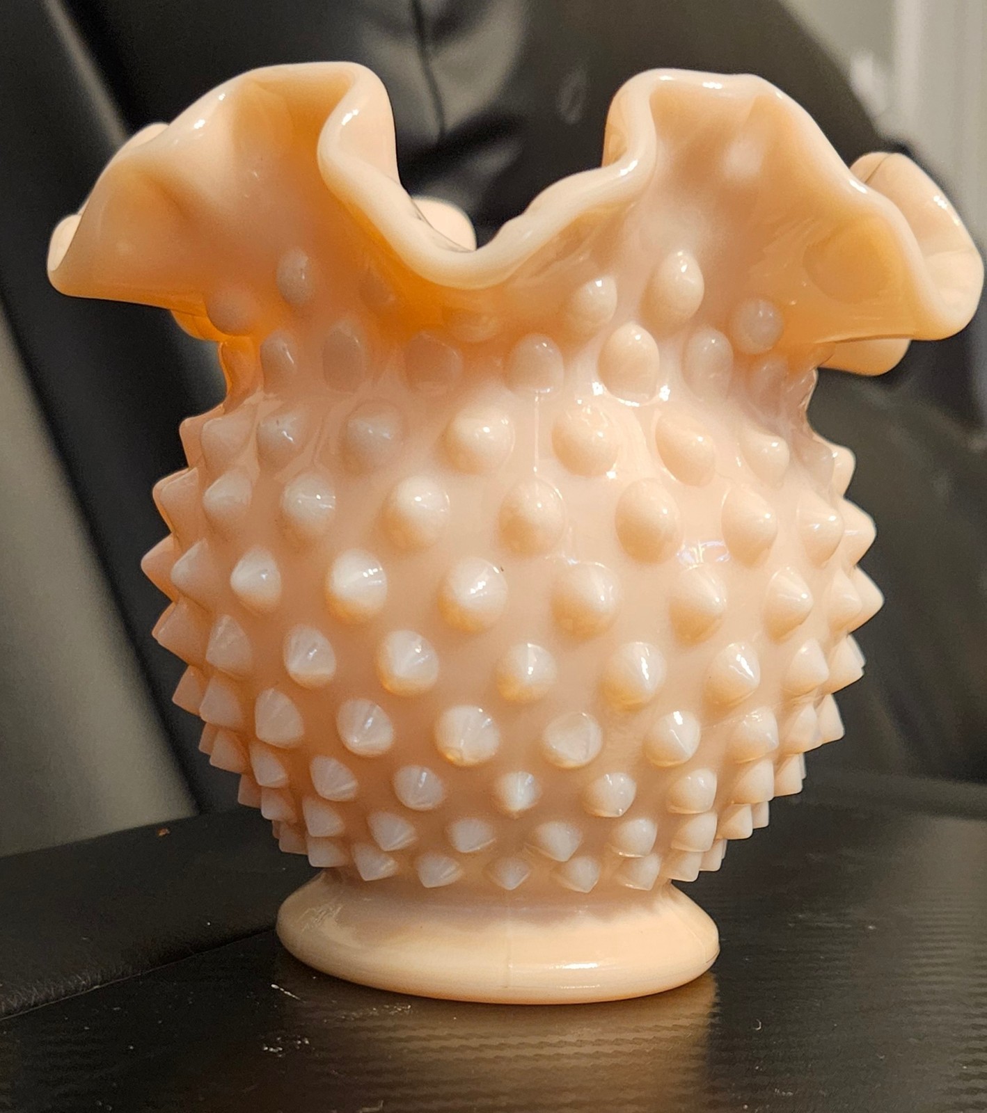 Fenton Dusty Pink Ruffled Rose Bowl Fenton Dusty Pink Ruffled Rose Bowl