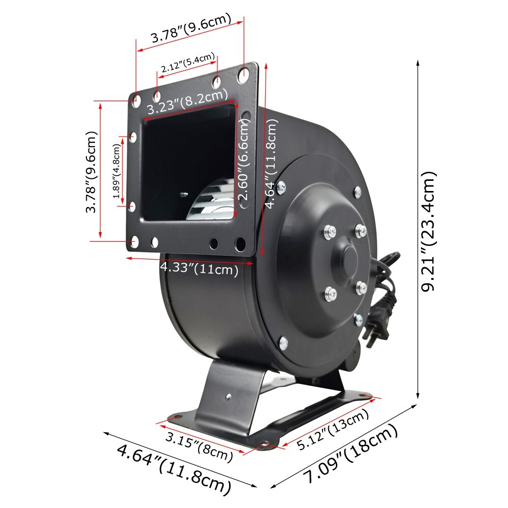 USED   110V 120W 196CFM Centrifugal Blower Small Power Frequency Centrifugal Fan
