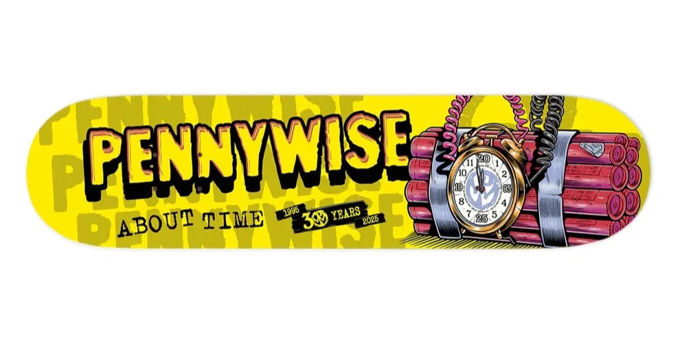 New Pennywise About Time 30 Year Anniversary Skateboard Deck LE Band