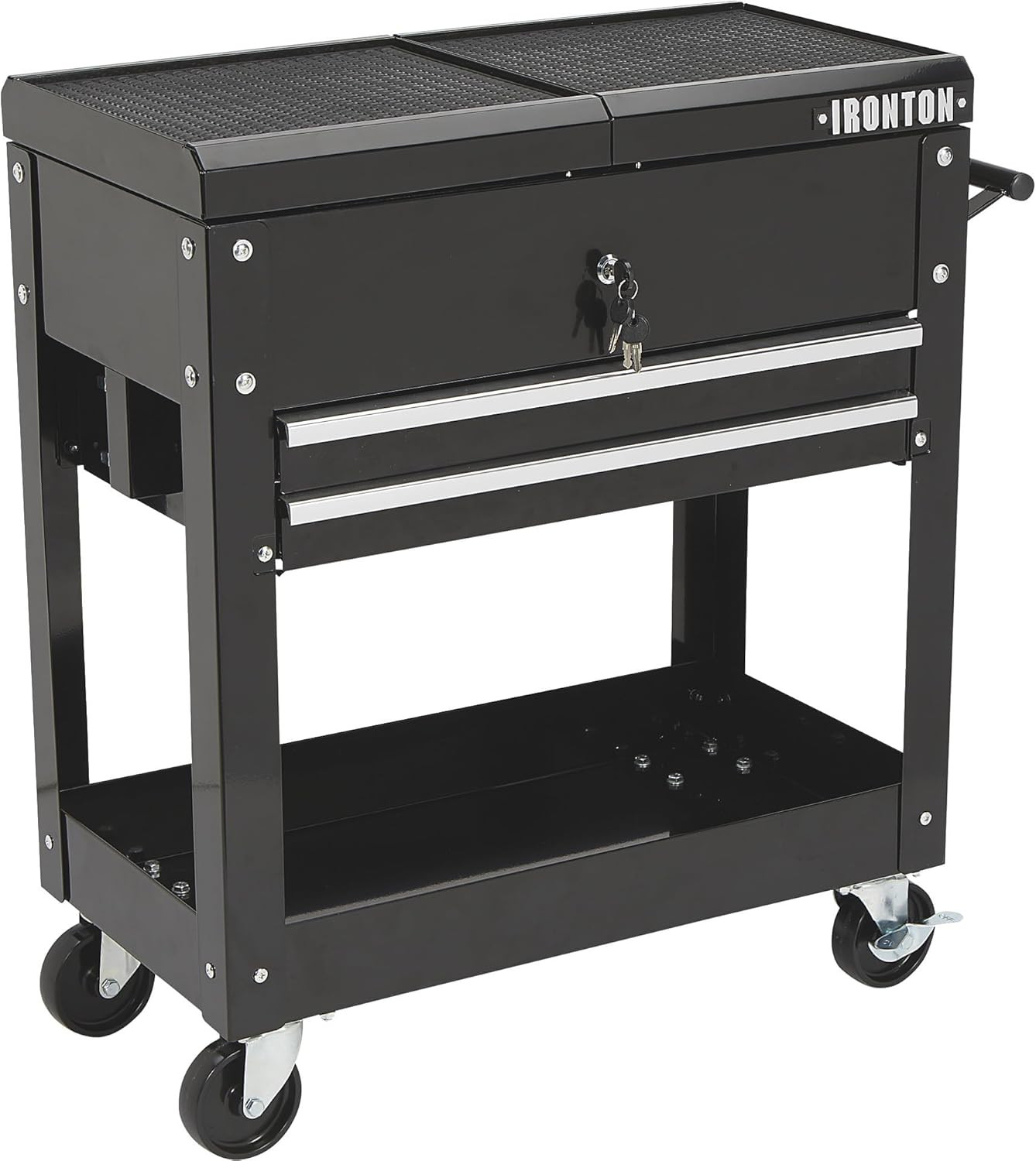 Ironton 28In. 2-Drawer Tool Cart - 30-1/2In.L X 14-1/2In.W X 33In.H, 350-Lb. Cap