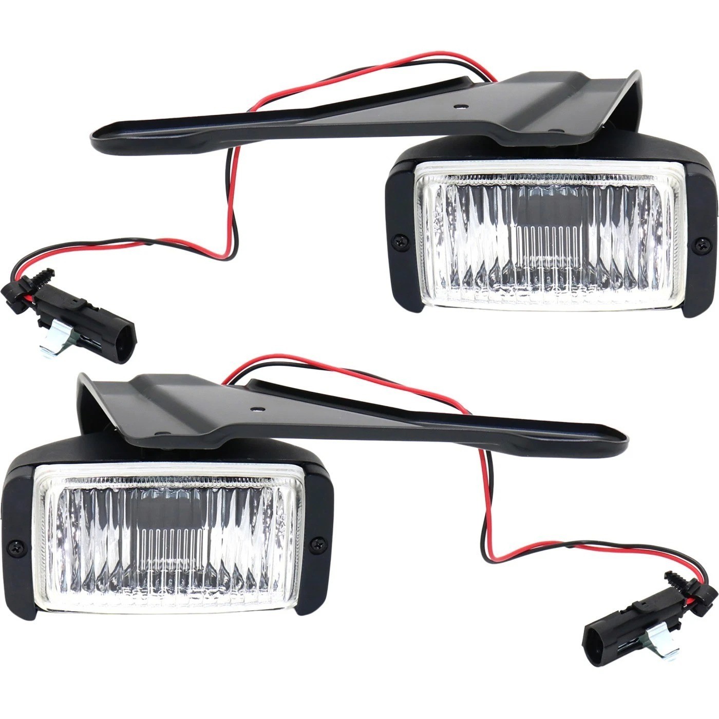 For 88-97 Chevrolet C1500 Fog Light Clear Lens CAPA w/ Bulbs LH & RH Set of 2