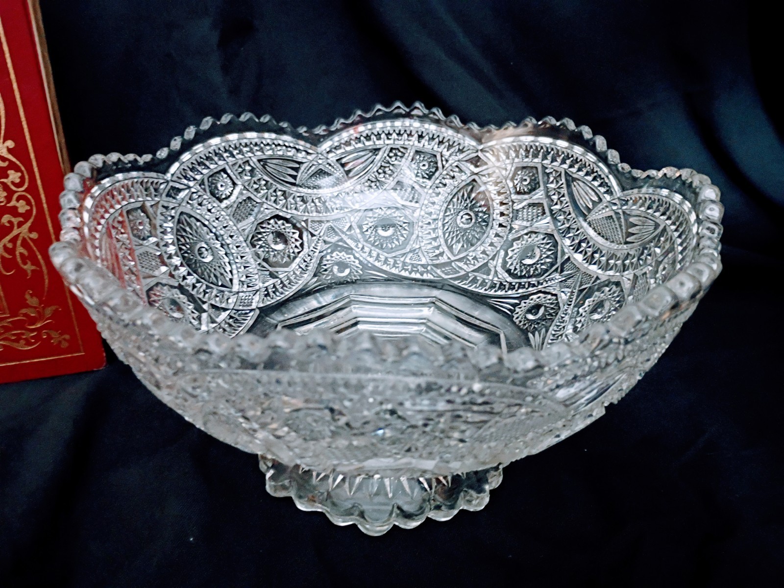 Large 1930\'s Antique Footed Crystal Pedestal Bowl By The Imperial Glass Company