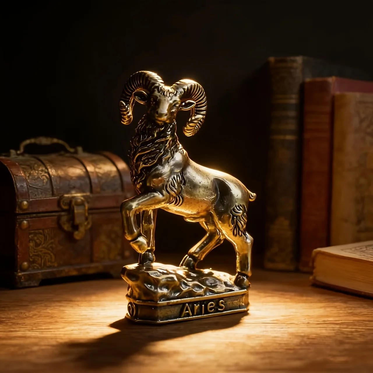 Brass Zodiac Sign Figurine Vintage Constellation Statue Home Office Decor Brass Zodiac Sign Figurine Vintage Constellation Statue Home Office Decor