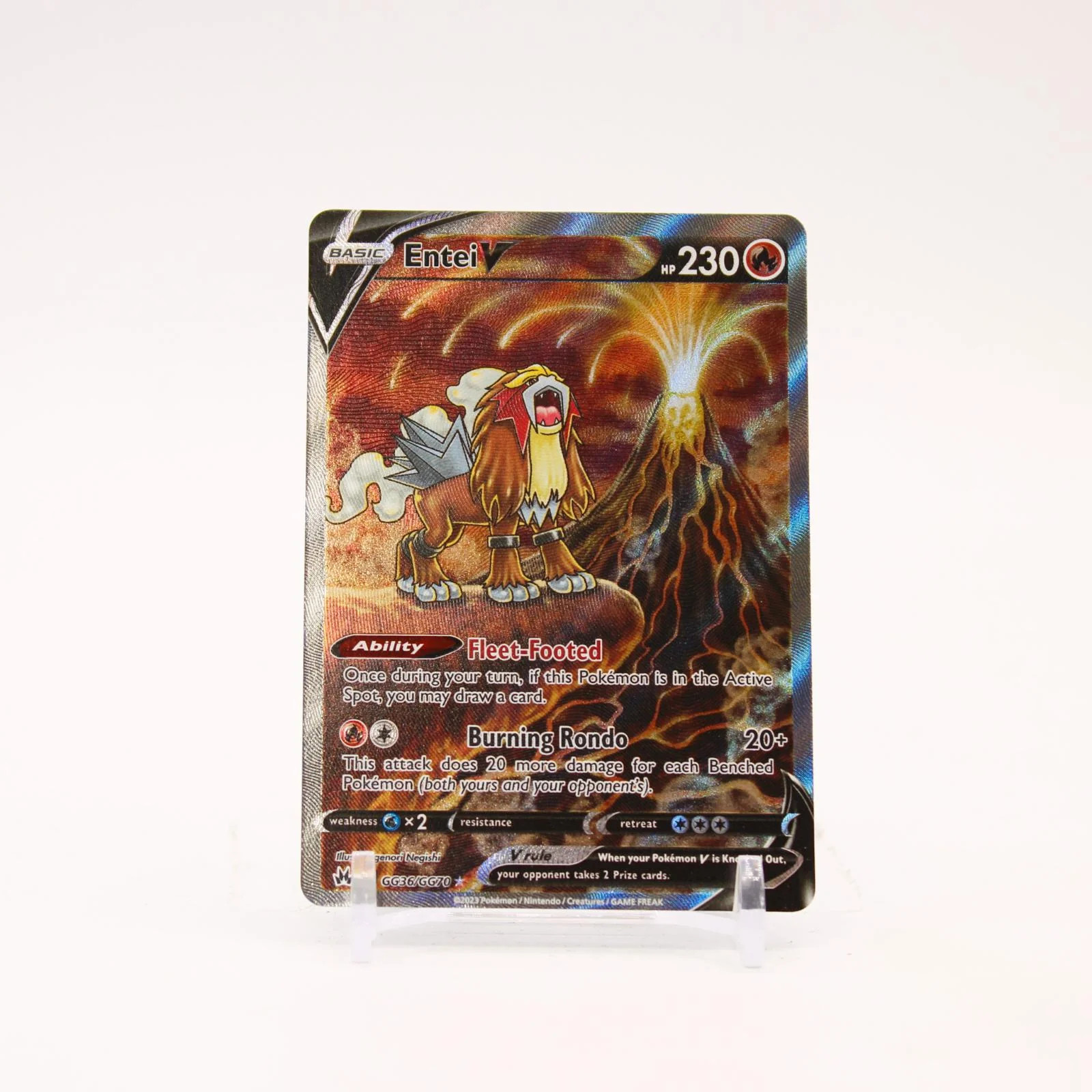 Entei V - GG36/GG70 Crown Zenith Galarian Gallery Holo Pokemon - NM/MINT