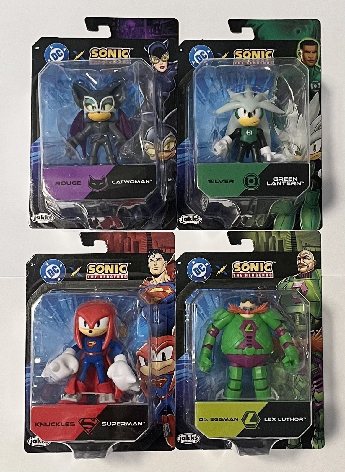 Jakks DC X Sonic Lot 4 Rouge Silver Dr. Eggman Knuckles 2.5” Figure Toy Series 2