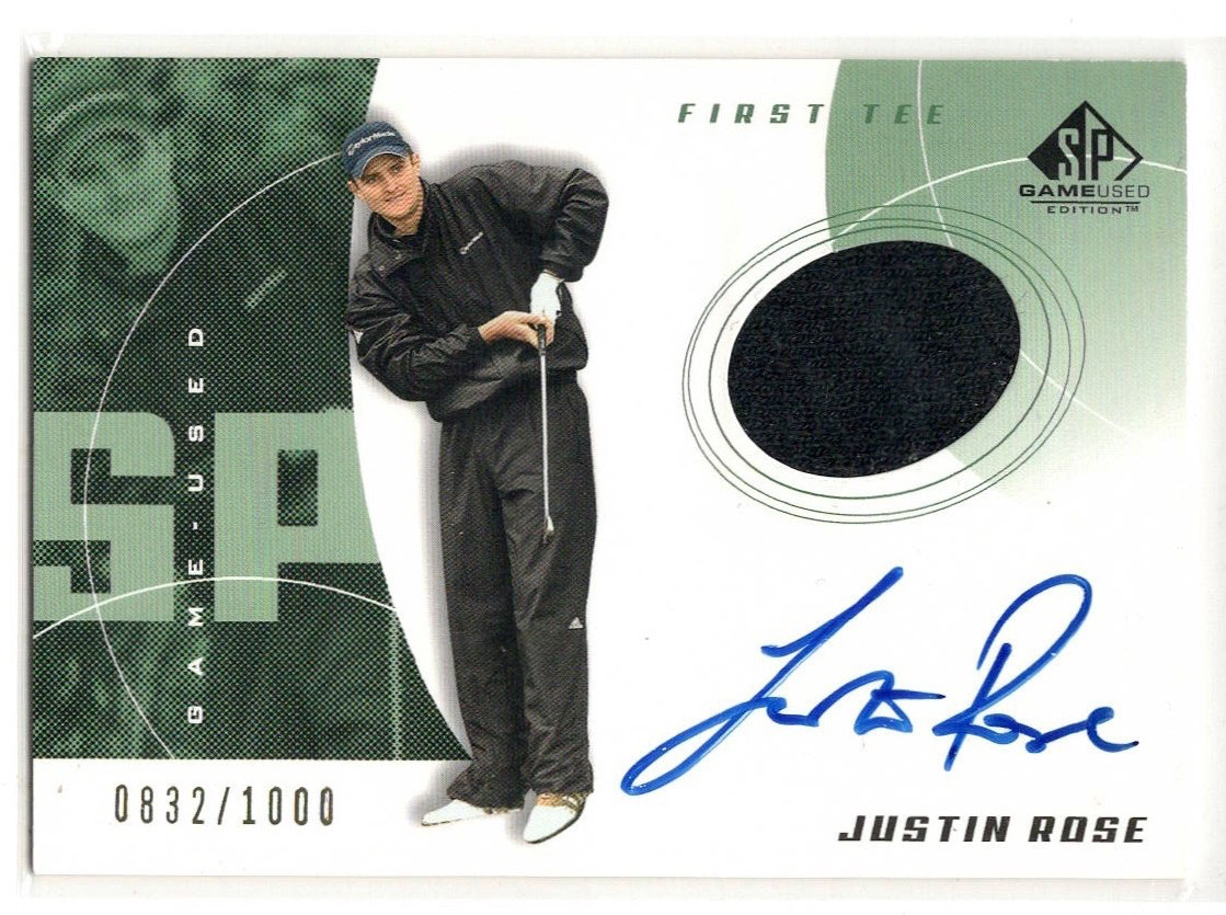 Upper Deck 2002 SP Game Used First Tee Justin Rose Auto RC #71 /1000