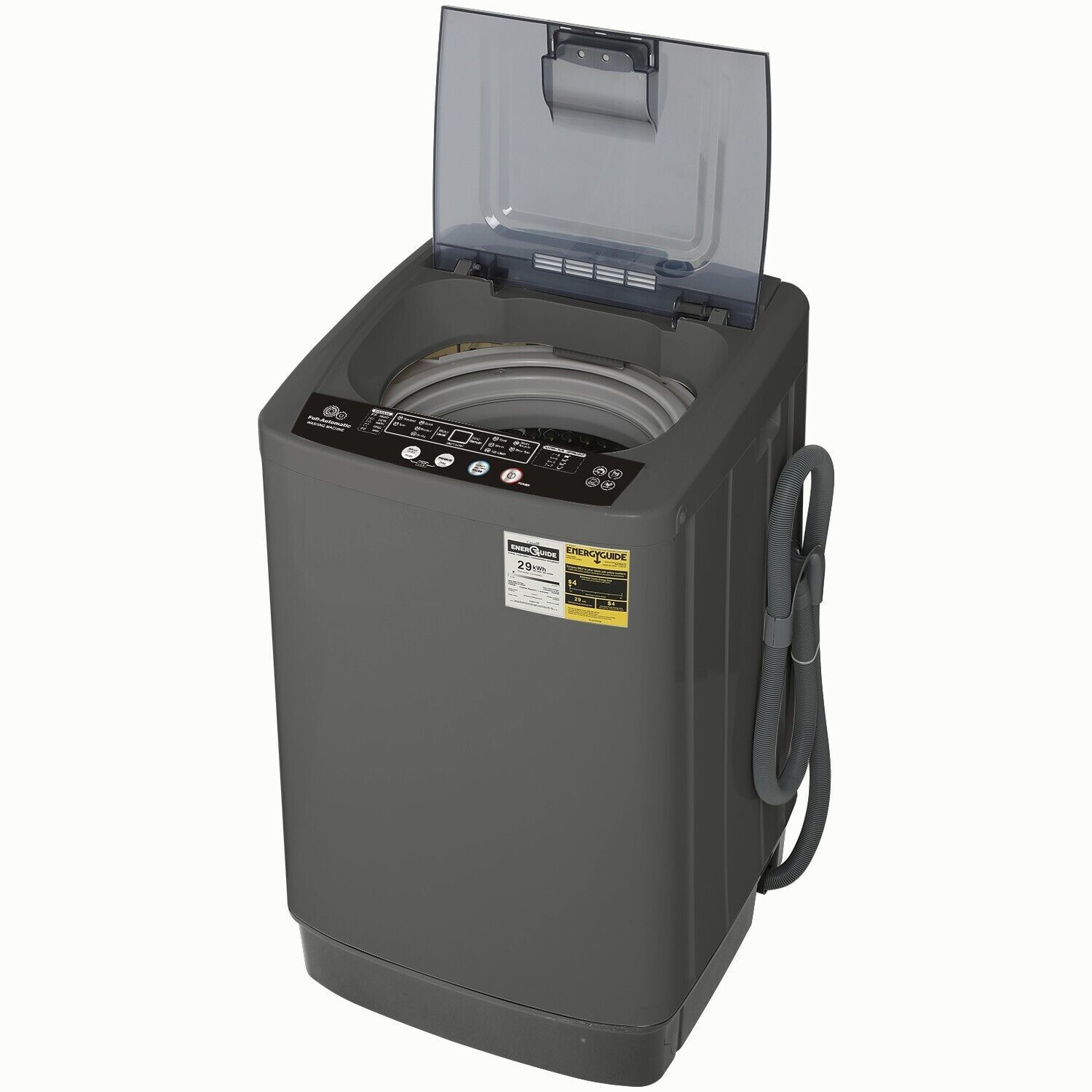 Full Automatic Washing Machine 15.6Lbs Capacity Compact Laundry Washer for Home