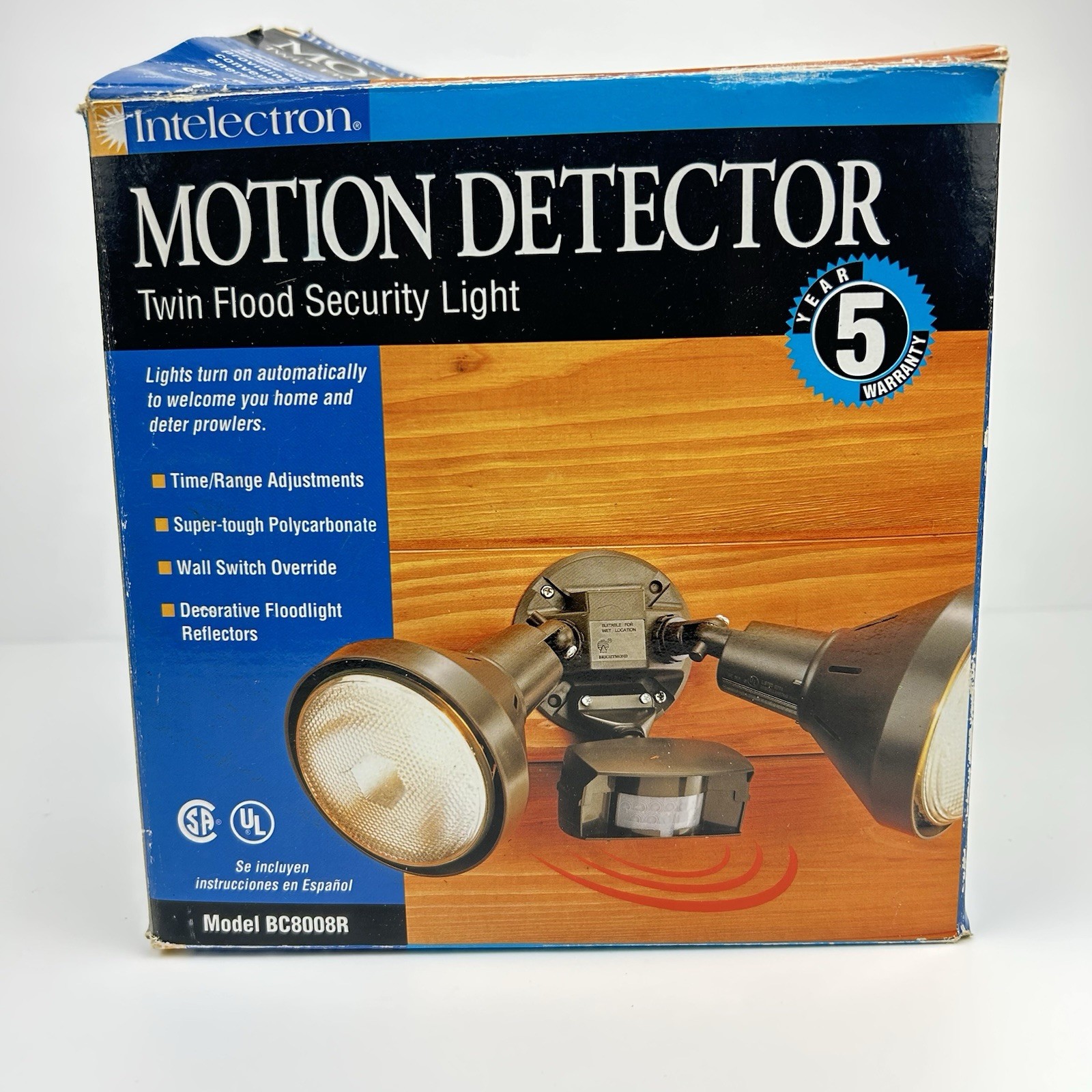 Intelectron BC8008R Motion Detector Twin Flood Security Light Brown Vintage