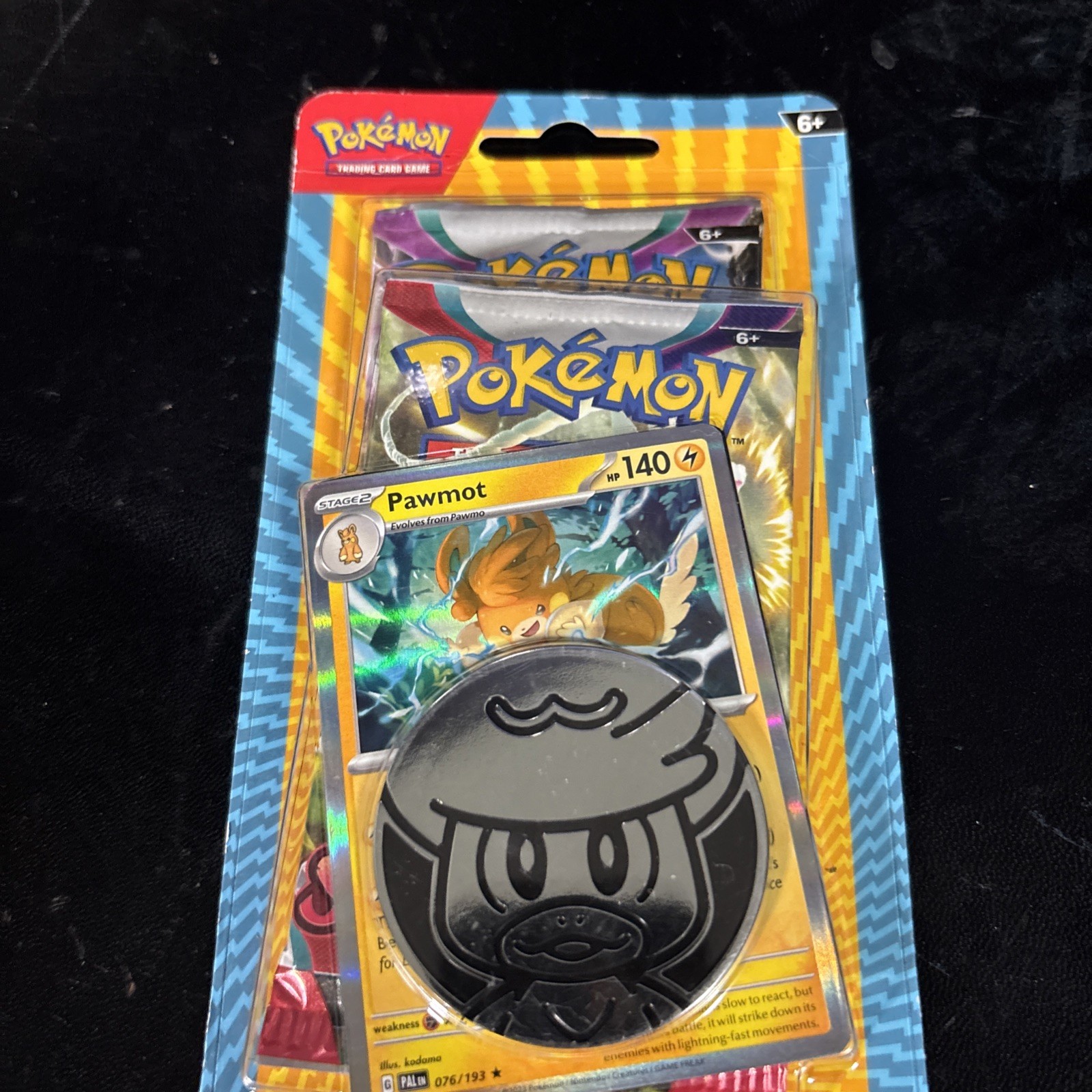 2 x Pokémon TCG Pawmot Blister Pack: 2x 2 Booster Packs (Paldea Evolved/Base)