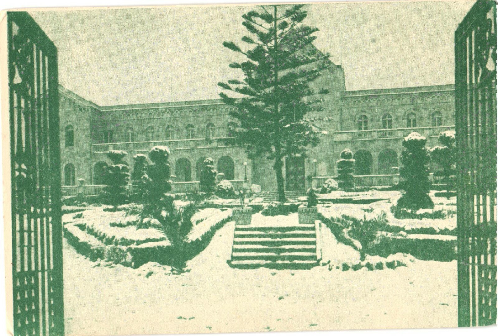 Mataró Spain Salesian College in Snow Divided Back Postcard Unused