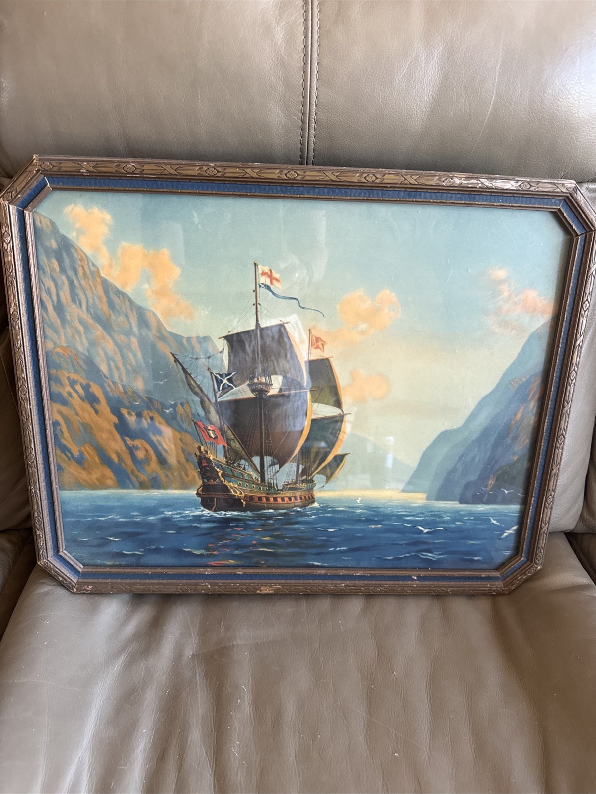 The Good Ship Adventure By Robert Atkinson Fox Maritime Painting Antique 1930 The Good Ship Adventure By Robert Atkinson Fox Maritime Painting Antique 1930