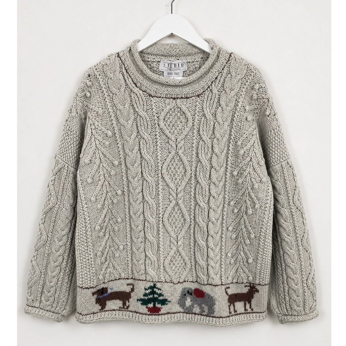 Vintage Studio by Michelle Stuart Hand Knit Wool Sweater  Large