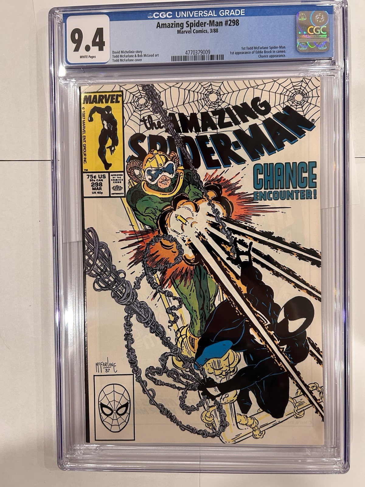 Marvel the Amazing Spider-Man #298 Comic Book (March 1988) CGC 9.4 White Pages