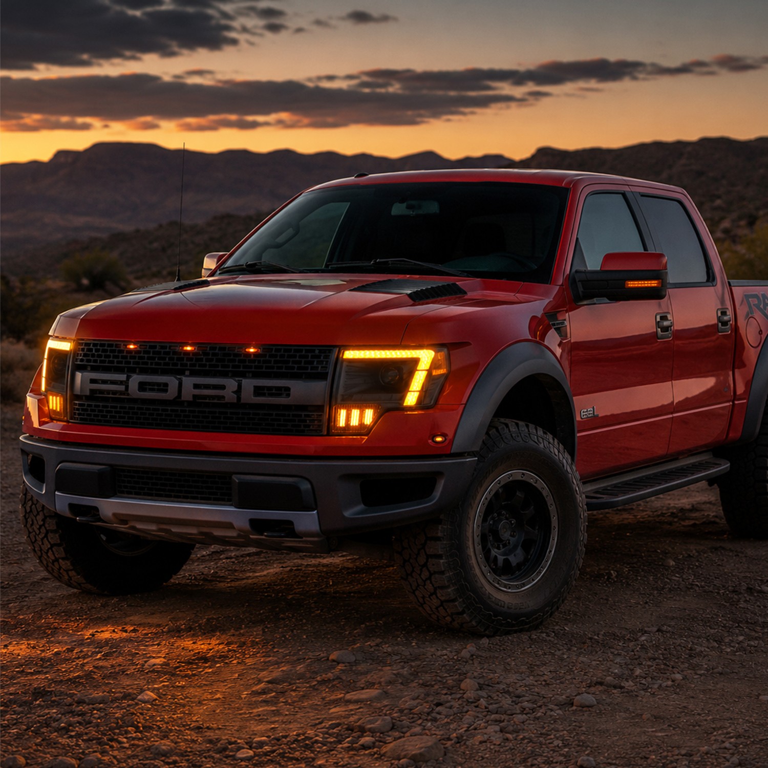 Pair Full LED Projector Headlights For Ford F150 F-150 Raptor 2009-14 Animation